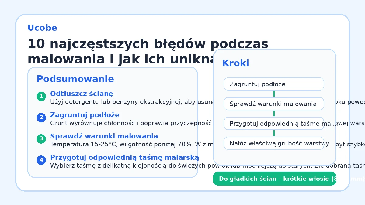 10 najczęstszych błędów podczas malowania i jak ich uniknąć