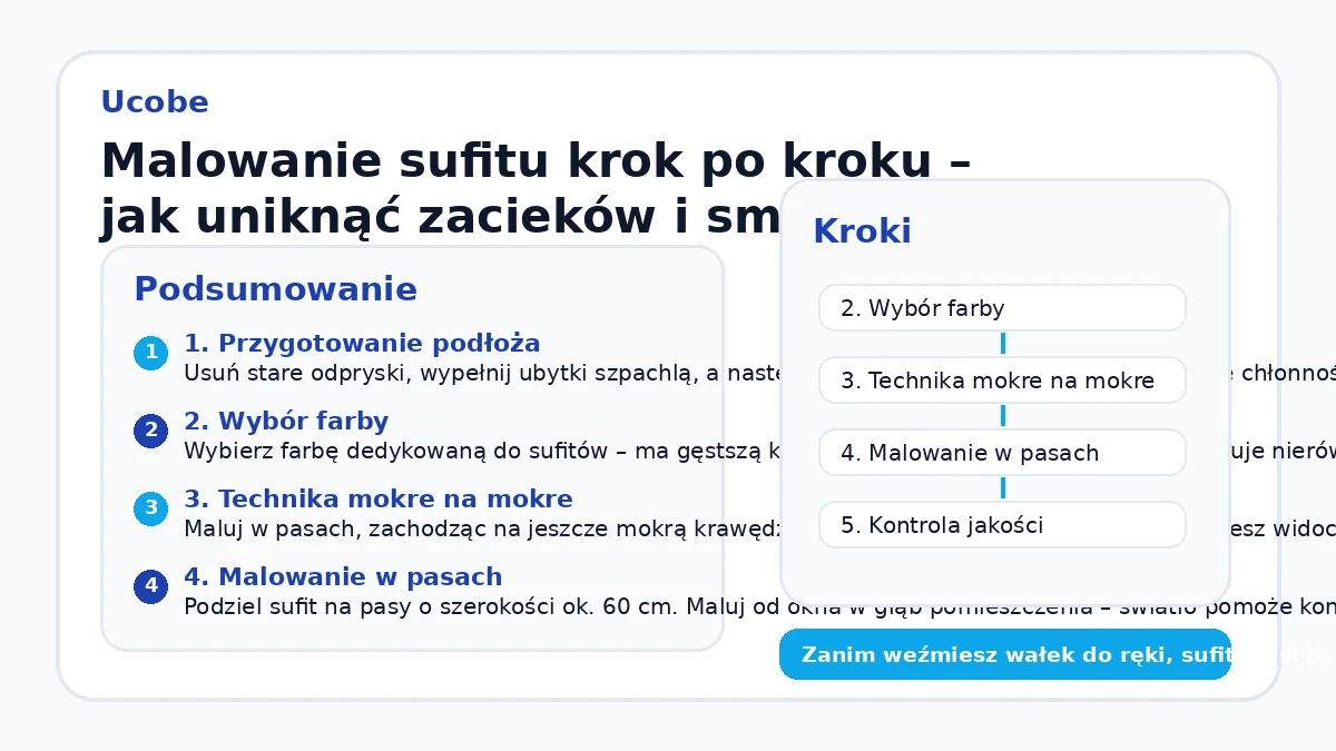 Malowanie sufitu krok po kroku – jak uniknąć zacieków i smug