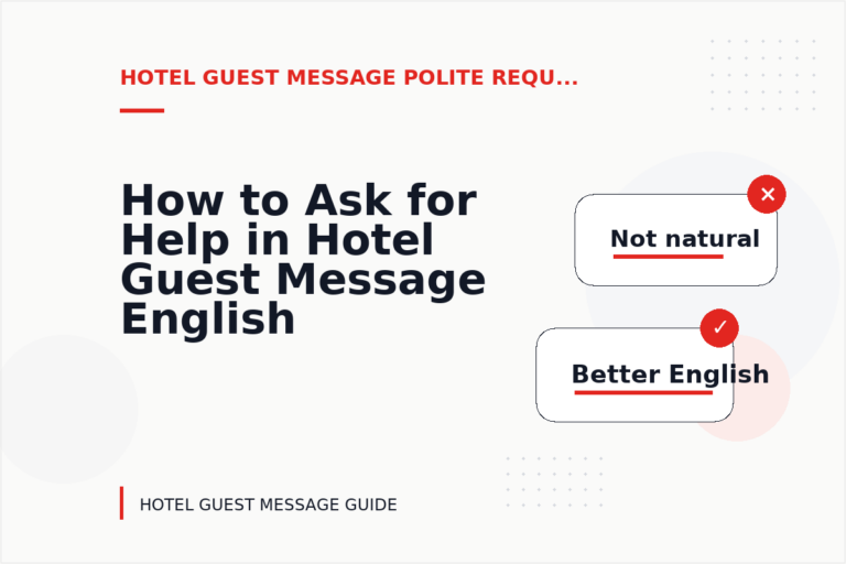 How to Ask for Help in Hotel Guest Message English