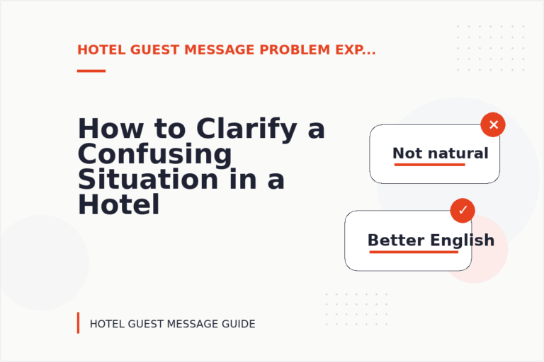 How to Clarify a Confusing Situation in a Hotel Guest Message How to Clarify a Confusing Situation in a Hotel Guest Message